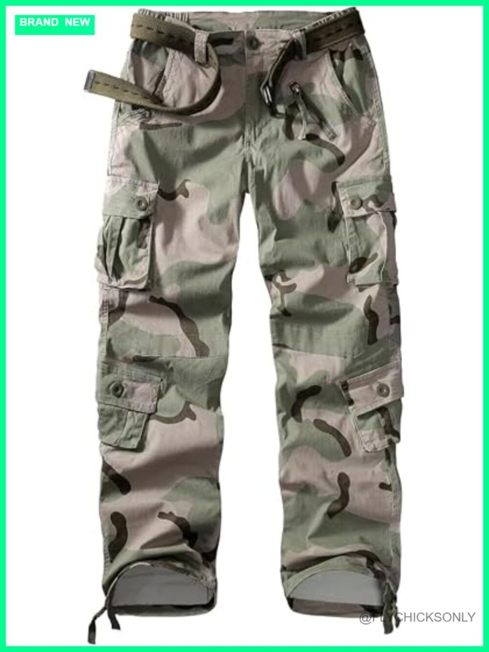 Women's Cargo Pants Tactical Baggy Straight Leg 9 Pockets Cotton Stretch Y2K